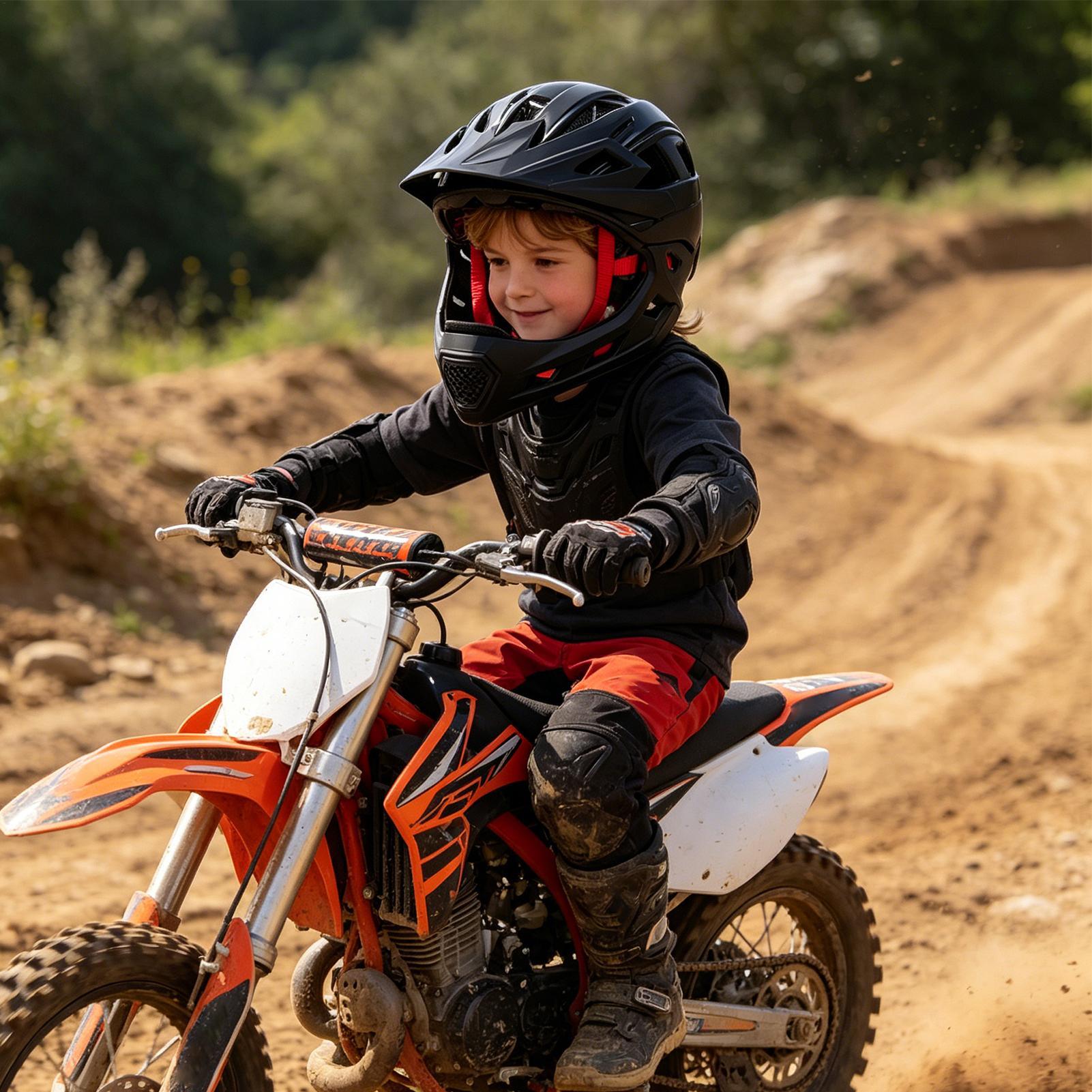 Mountain Biking Helmet Kids - Helm Motocross Anak-anak, Pelindung Tahan Guncangan