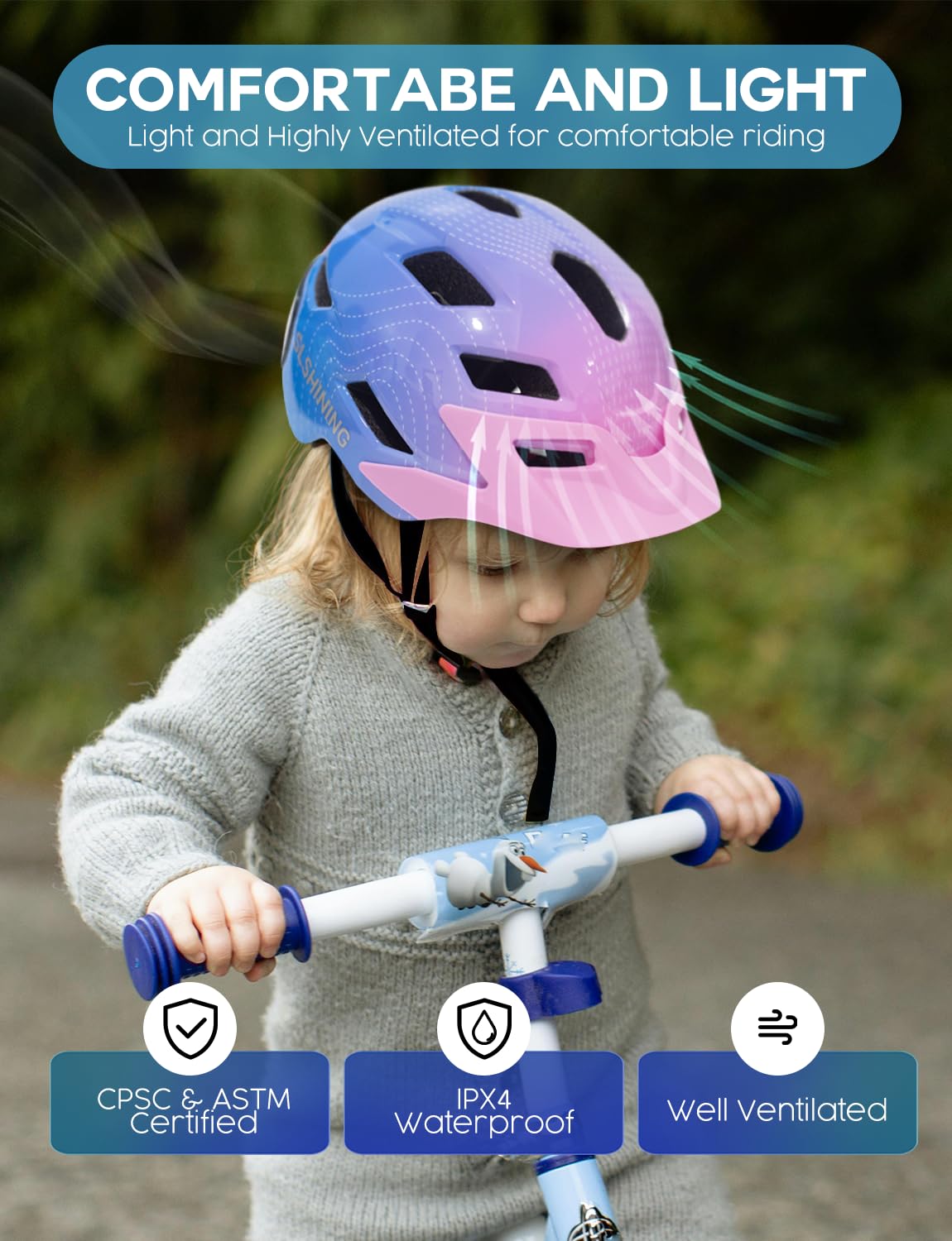 Helm Sepeda LED Isi Ulang deng - Mountain Biking Helmet Kids ulasan dan harga