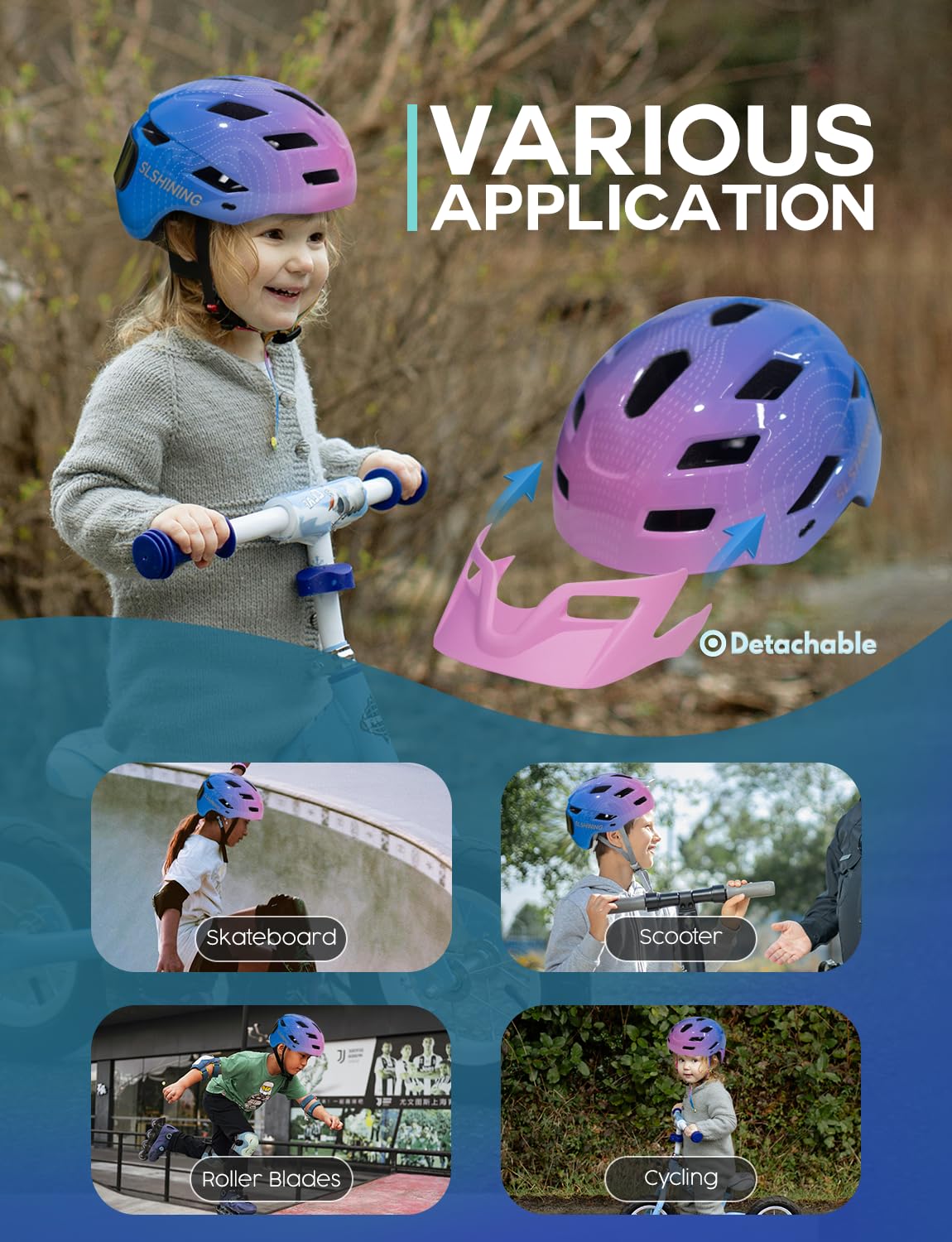 Helm Sepeda LED Isi Ulang deng - Mountain Biking Helmet Kids ulasan dan harga